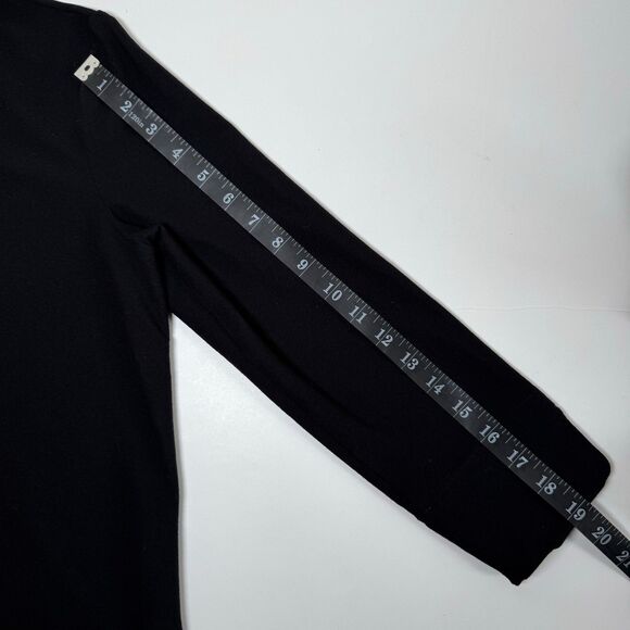 Eileen Fisher Womens Medium Black Tunic Blouse Curved Hem Minimalist Lagenlook - Picture 9 of 11